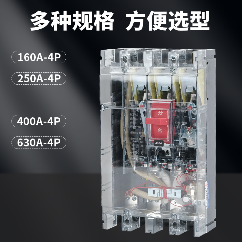 DZ20LE漏电断路器160A250A400A空气开关4300三相四线透明上海人民 - 图2