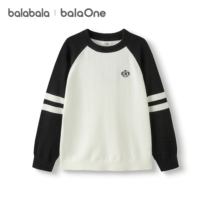 巴拉巴拉童装儿童毛衣男童2025春秋新款女套头亲子舒适百搭潮流款