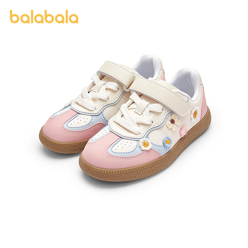 巴拉巴拉童鞋女童德训鞋低帮板鞋儿童2025秋新款防滑鞋子甜美撞色