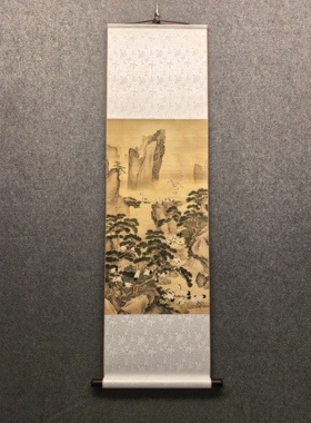 宋代美学国画山水画玄关装饰画吕纪百鹤图微短剧道具宋式装修设计