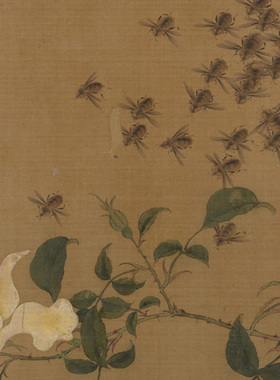 北宋赵昌蜂花图临摹画稿