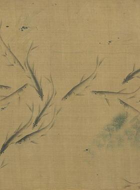 宋范安仁鱼藻图宋元名画