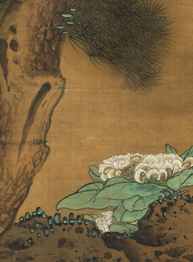 刘度仿赵承旨长春翠柏国画山水画