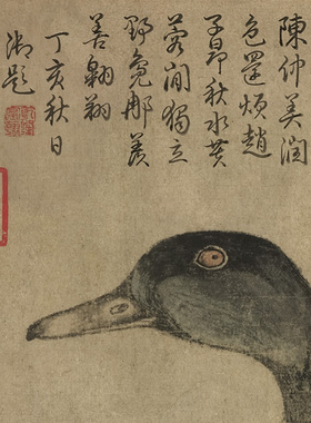 元陈琳溪凫图国画花鸟画仿古画客厅书房茶室挂画高清艺术微喷复制