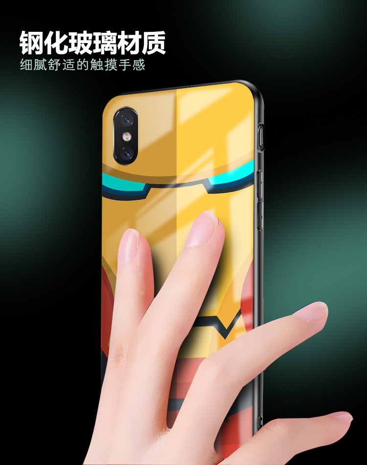 漫威钢铁侠适用于onePlus一加9R 1+8玻璃一加7tpro 1加6T手机壳-图1