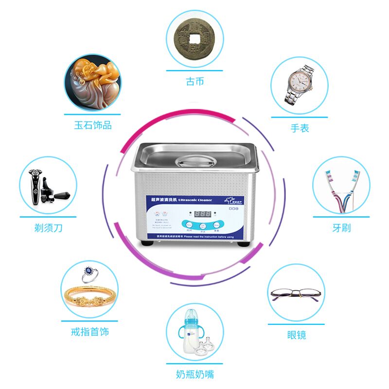 唯能小型超声波清洗机 家用眼镜钱币手表首饰清洗 可110v台湾发货 - 图2