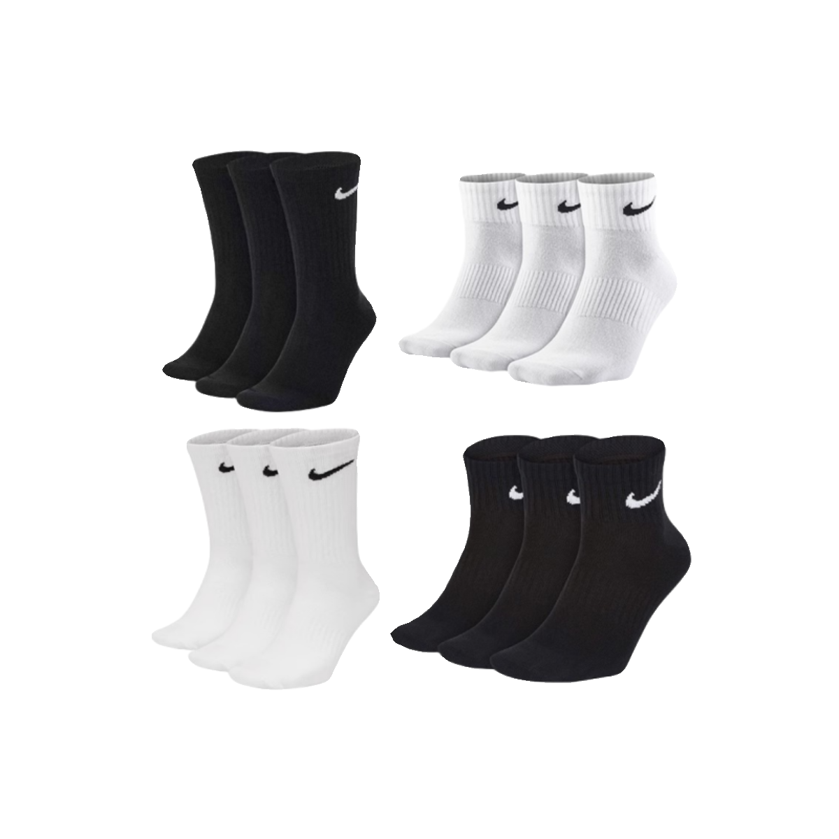 Nike耐克袜子男女中长筒黑白色精英篮球袜毛巾底运动袜纯棉跑步袜-图3