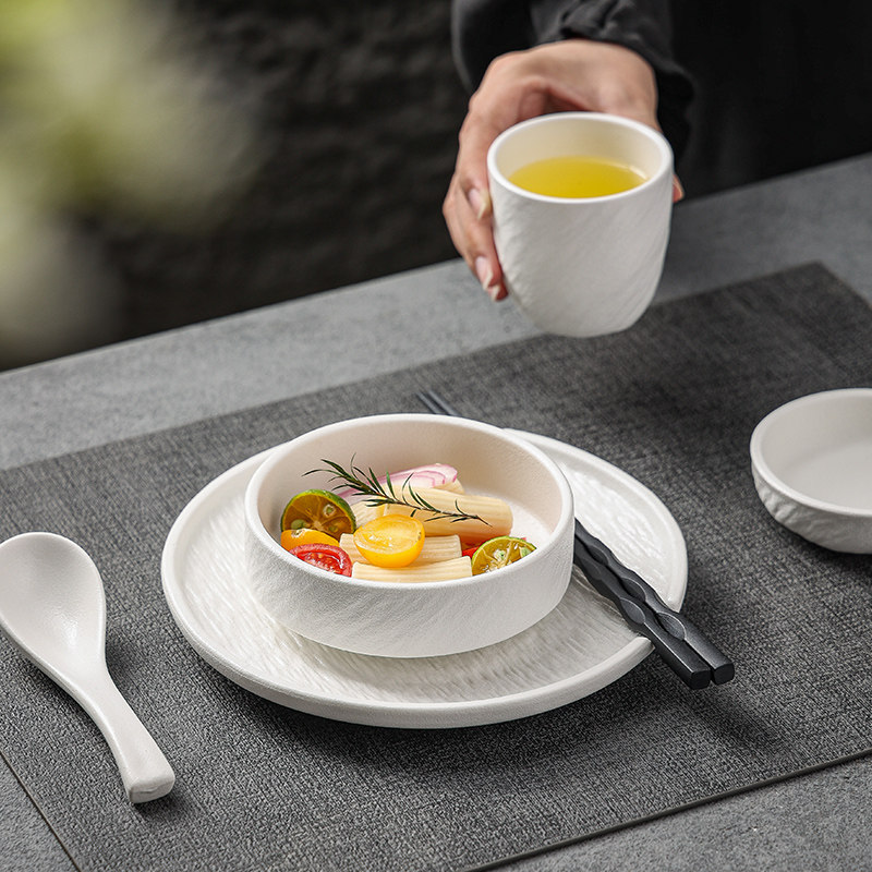 陶瓷一人食摆台餐具套装商用酒店餐厅饭店碗碟碗筷盘勺宴会四件套,淘宝优惠券,粉丝福利购,淘宝优惠卷