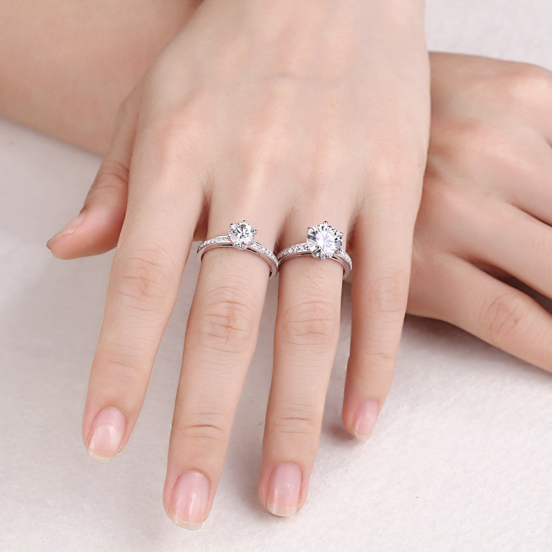 PT950 platinum cultured diamond ring customization