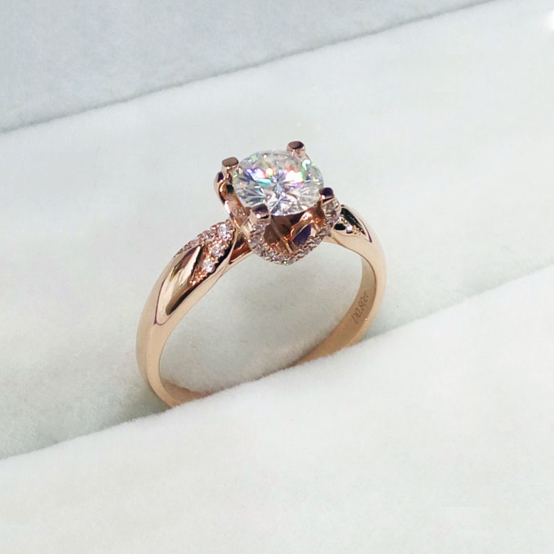 Zhou Shangfan cultivated diamond ring 1 carat 18K gold bull head ring
