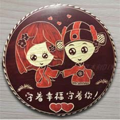 丽江木雕卡通动漫情侣生肖定制