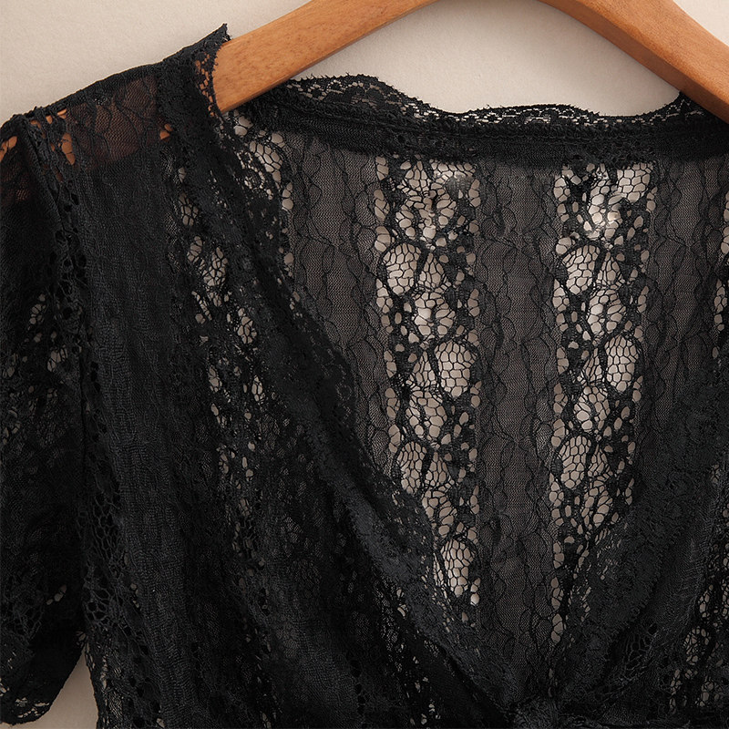 夏季配吊带裙披肩短款小外套性感 捷音菲蕾丝衫/雪纺衫