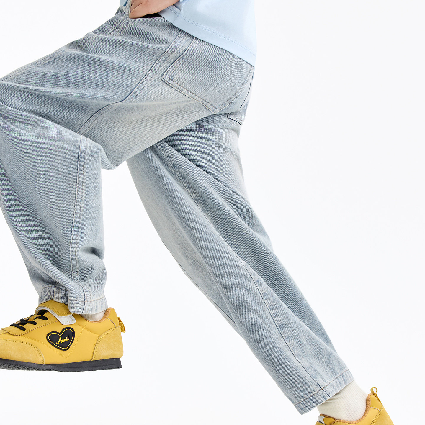 【全棉牛仔裤】安奈儿童装男童全腰牛仔长裤子2026春宽松锥形裤,淘宝优惠券,粉丝福利购,淘宝优惠卷