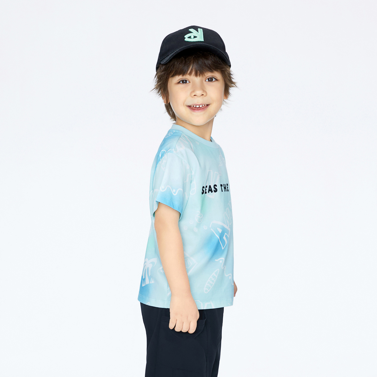 【商场同款】安奈儿童装男童短袖T恤2024新款夏百搭弹力XB421683 - 图1