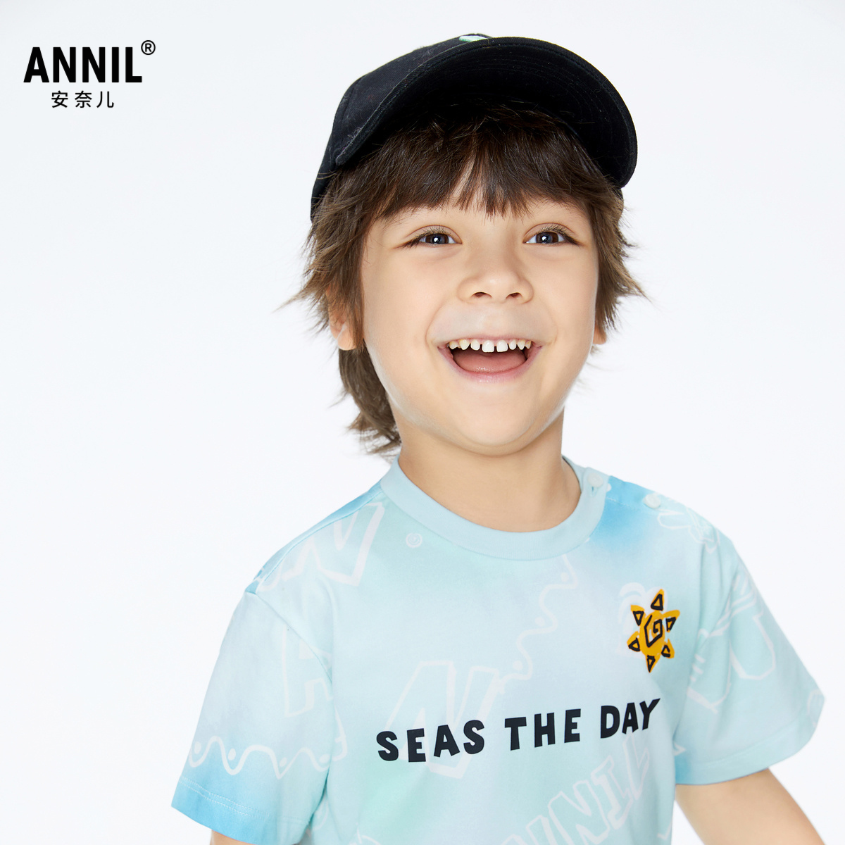 【商场同款】安奈儿童装男童短袖T恤2024新款夏百搭弹力XB421683 - 图0