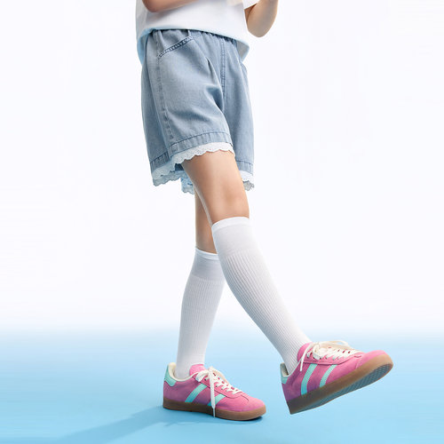 安奈儿童装女童全腰牛仔短裤2026夏脚口花边设计牛仔裤子亲肤柔软 - 图1