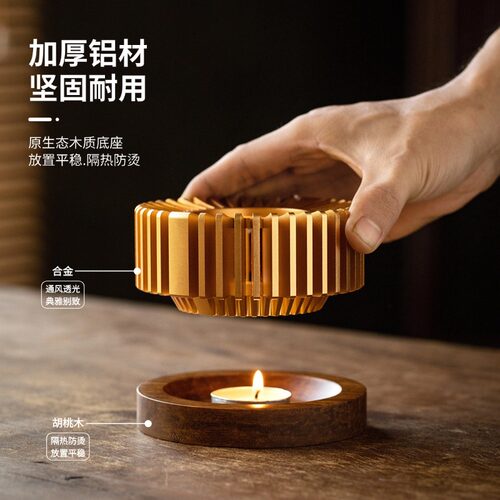 日式温茶炉套装蜡烛加热底座茶水保温煮茶温茶器烘茶提香器暖茶炉 - 图2