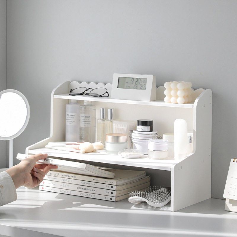 双层增高桌面收纳置物架宿舍办公室ins风化妆品书本整理架耐用,淘宝优惠券,粉丝福利购,淘宝优惠卷