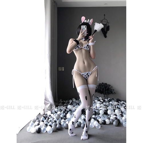 姬 Gill：奶牛女仆内衣性感女佣制服二次元可爱丝袜可爱卡通显瘦 - 图0