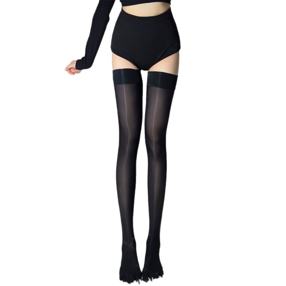 油光长筒分趾袜马油丝袜五指女超薄性感油亮丝滑过膝高筒黑丝,淘宝优惠券,粉丝福利购,淘宝优惠卷