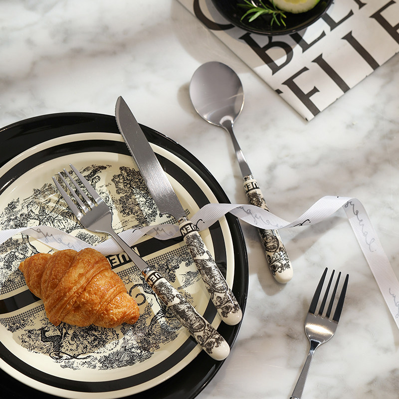 漫时光法式复古西餐餐具套装牛排专用刀叉勺三件套不锈钢轻奢高级,淘宝优惠券,粉丝福利购,淘宝优惠卷