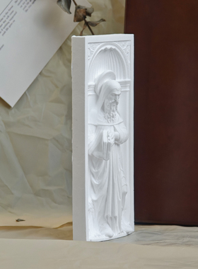 圣杰罗姆浮雕香薰石膏桌面摆件