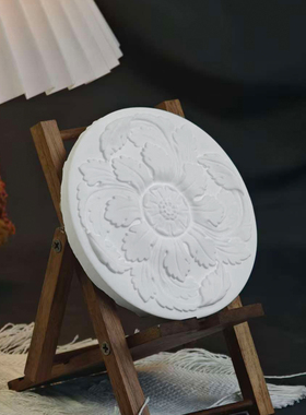 雕花杯垫首饰托盘高级感香薰石膏摆件桌面酒柜居家装饰创意礼物