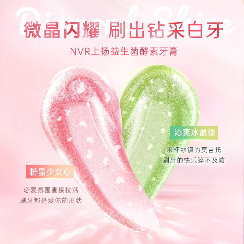 nvr上扬益生菌酵素胶囊牙膏清口气男女专用亮白按压式牙膏家庭装 - 图1