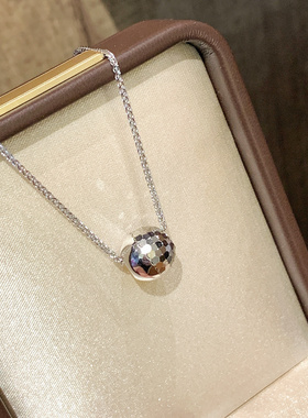 欧美重工圆珠转运珠项链通体925纯银光珠炫彩锁骨链女珠宝级精工