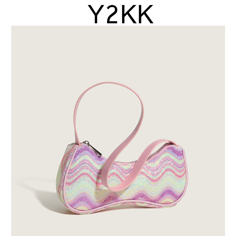 包包女士2024新款Y2kk小众设计夏粉色腋下包高级感辣妹手提单肩包