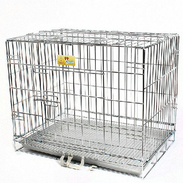 乐佳电镀笼镀铬折叠便携狗笼子带厕所室内中小型犬猫兔子宠物笼_虎窝淘