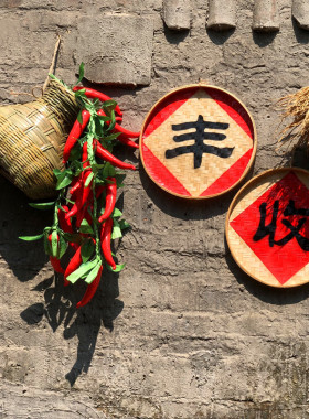 农村振兴背景墙挂饰怀旧墙饰