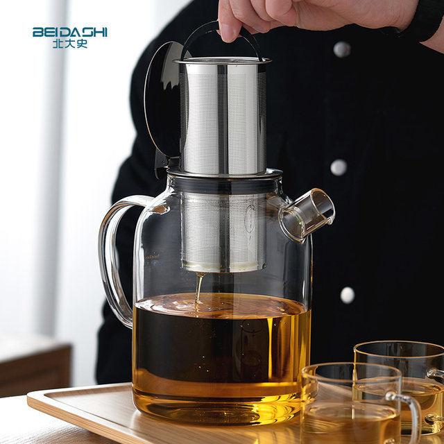 Glass teapot 1.4L teapot stainless steel filter