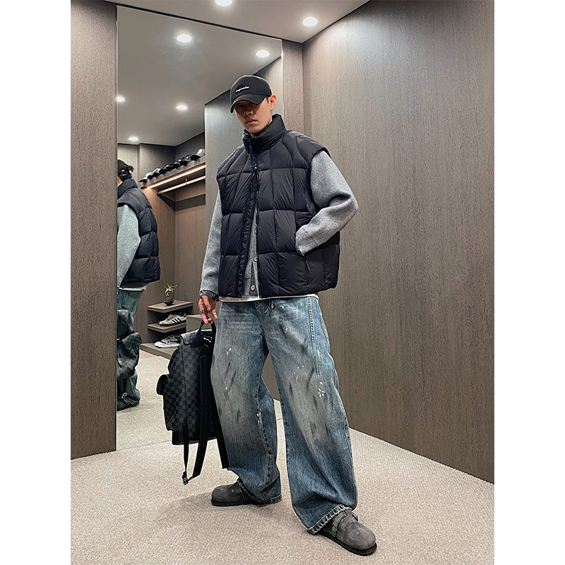 MXD UGLY立体90白鸭绒肌肉立领羽绒服马甲男士冬季潮牌面包服背心,淘宝优惠券,粉丝福利购,淘宝优惠卷