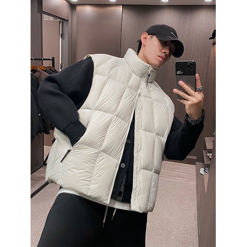 MXD UGLY立体90白鸭绒肌肉立领羽绒服马甲男士冬季潮牌面包服背心,淘宝优惠券,粉丝福利购,淘宝优惠卷