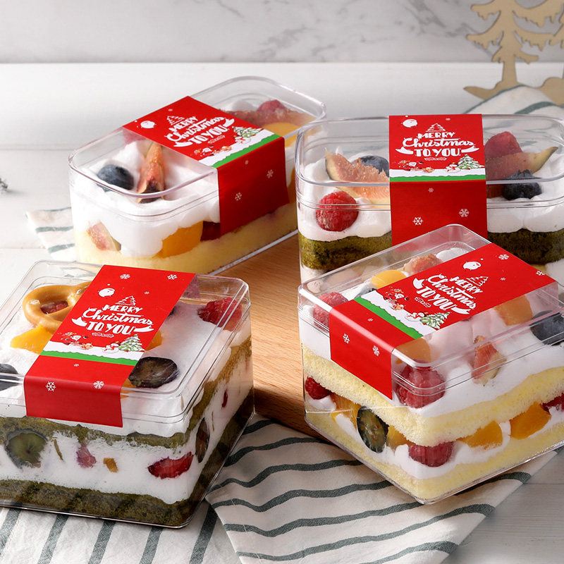 瑞丽提拉米苏盒子千层蛋糕包装盒透明水果慕斯便当蛋糕甜品西点盒 - 图0