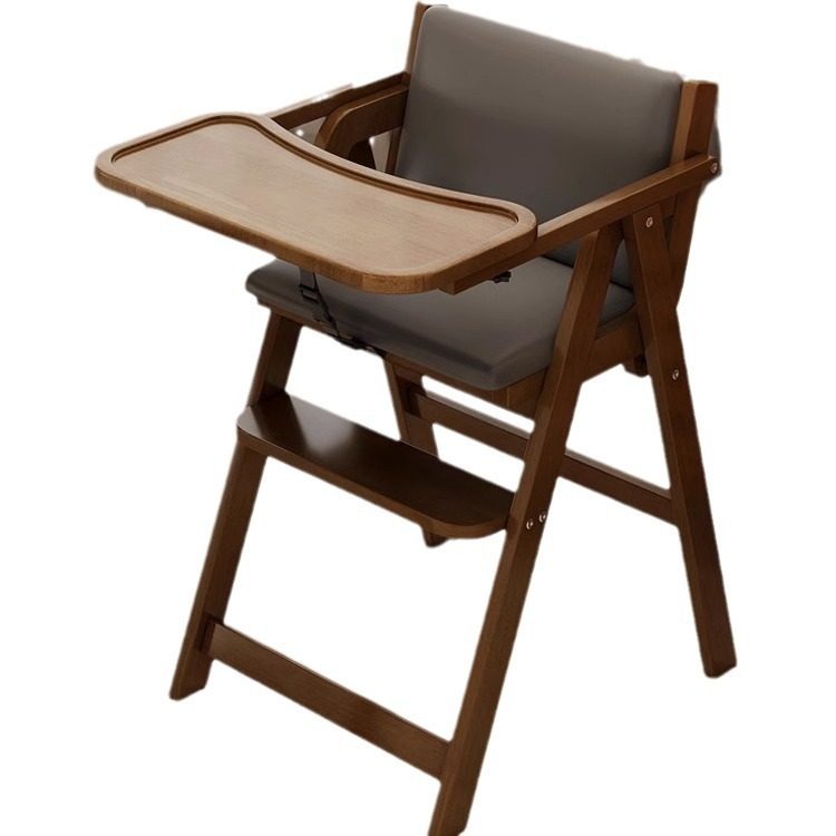 儿童餐椅纯实木宝宝可折叠餐椅家用餐桌吃饭成长座椅简易婴儿椅子 - 图3
