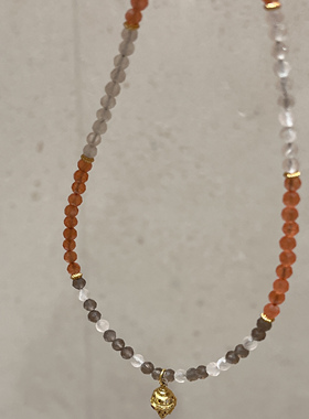 假日风细闪海螺吊坠项链