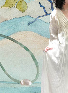 春夏巴洛克珍珠玉石项链