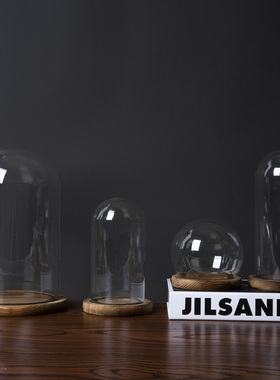 EVA火烧色底座玻璃罩透明防滑展示盒干花人偶积木手模手办防尘罩