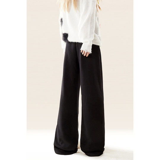 Черные повседневные спортивные штаны для женщин на весну, осень и зиму в стиле котенка с вышивкой