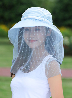 女夏遮阳帽遮脸太阳帽防晒帽子