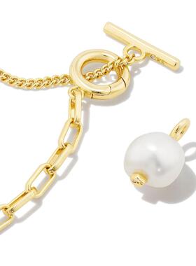 代购Kendra Scott女士项链优雅简约精致时尚金色白色珍珠