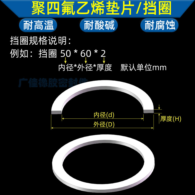 PTFE垫片F4聚四氟挡圈16 17 18 19 20 21 22 23 24 25 26 28*1.25 - 图1