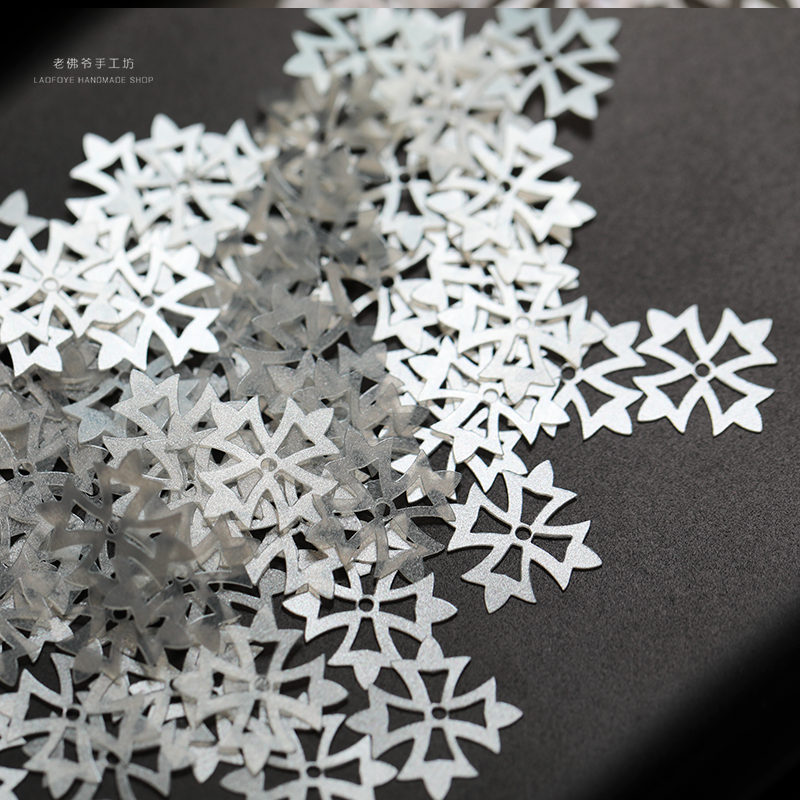 【12mm十字花朵】法式刺绣亮片婚纱服装异形亮片 耐高温彩贝系列,淘宝优惠券,粉丝福利购,淘宝优惠卷