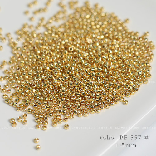 TOHO东宝1.5mm2mm3mm金属系列PF557/558金银米珠法绣串珠梭编材料 - 图2