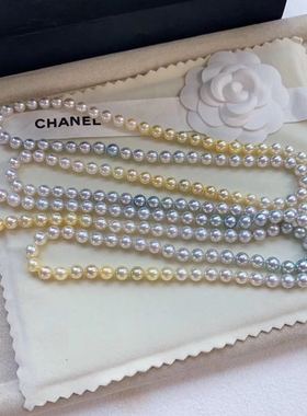 极光日本珍珠无优化渐变毛衣链