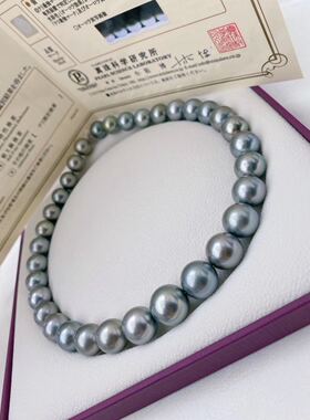 日本真科研证书巨大点位Ocean Blue铂金灰海洋蓝天然色13-15.6mm