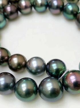 大尺寸日本证书皇后孔雀绿紫项链