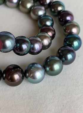 香港孔雀绿皇后大溪地莫兰迪项链